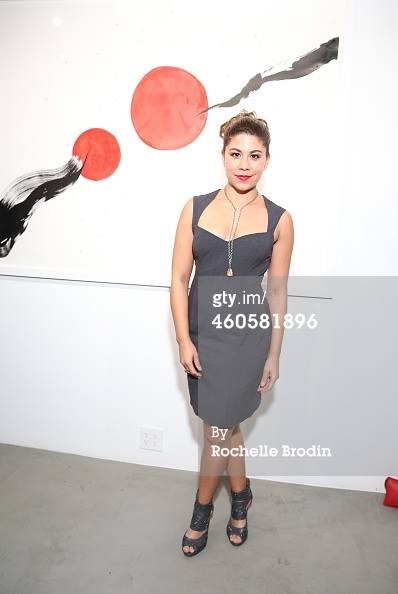 Santana Dempsey attended the grand opening of Alison Bignon's art show at Dere Gallery in West Hollywood.