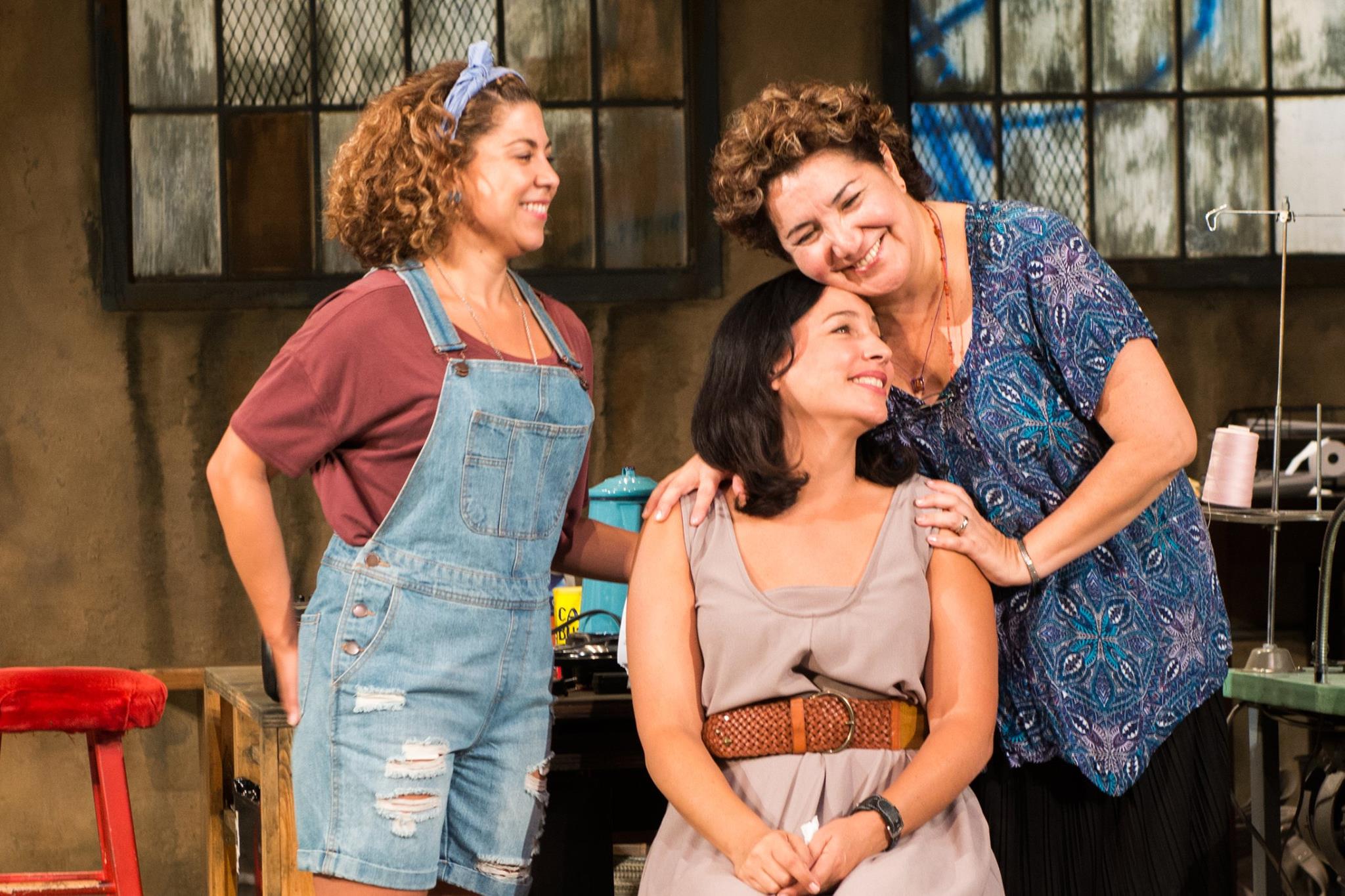 Santana Dempsey, Cristina Frias and Blanca Areceli onstage in Real Women Have Curves at the Pasadena Playhouse