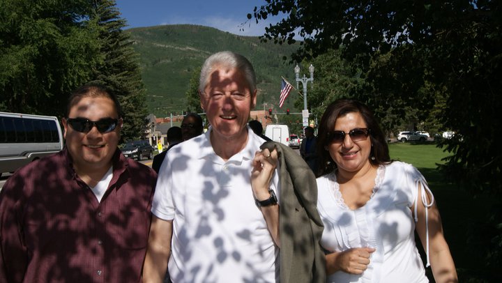 Daysi Marin, Bill Clinton and Mauricio Marin. Aspen, CO