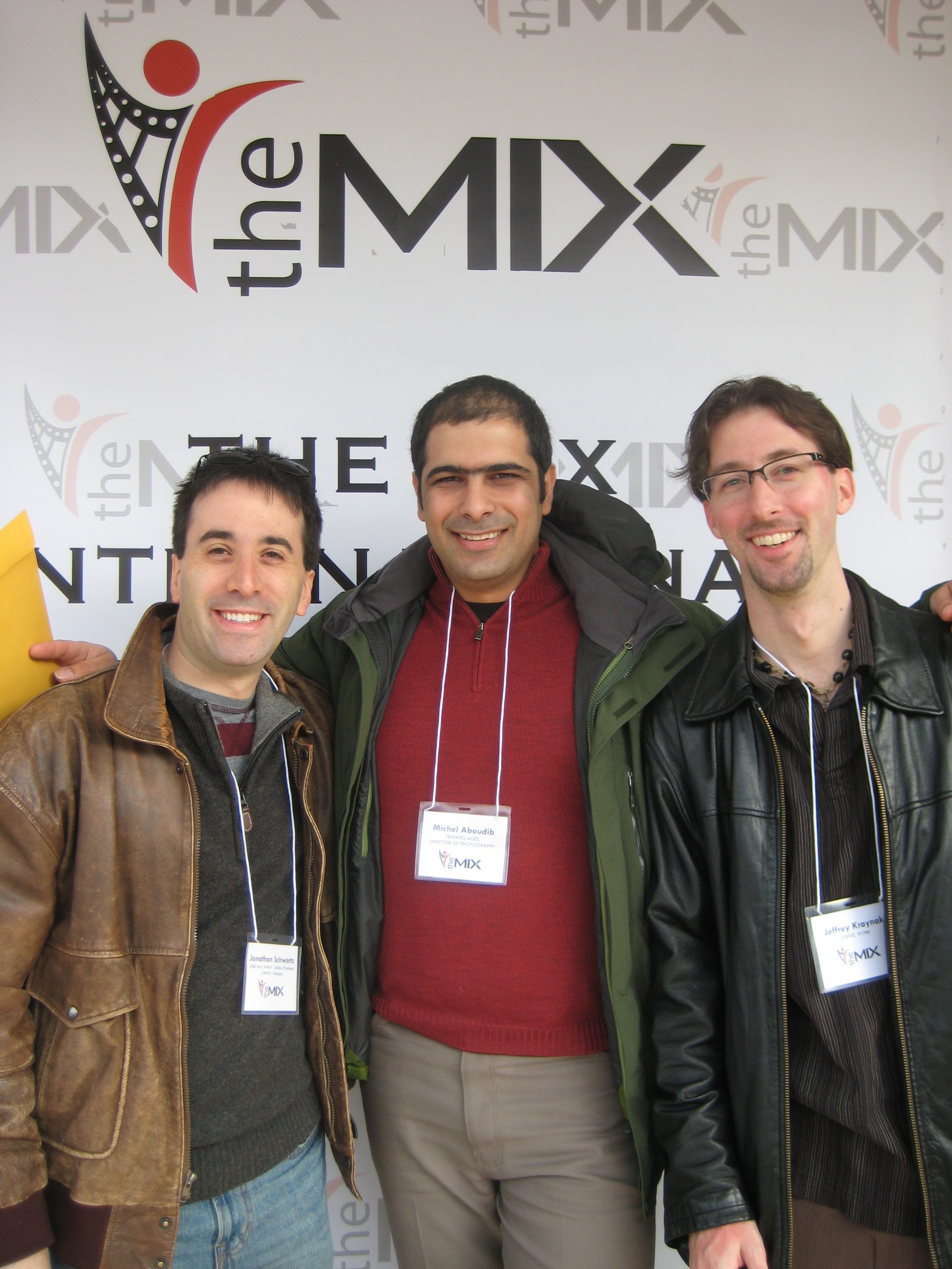 with Jonathan Schwartz and Michel Aboudib at The MIX International Short Film Festival in Richmond, VA