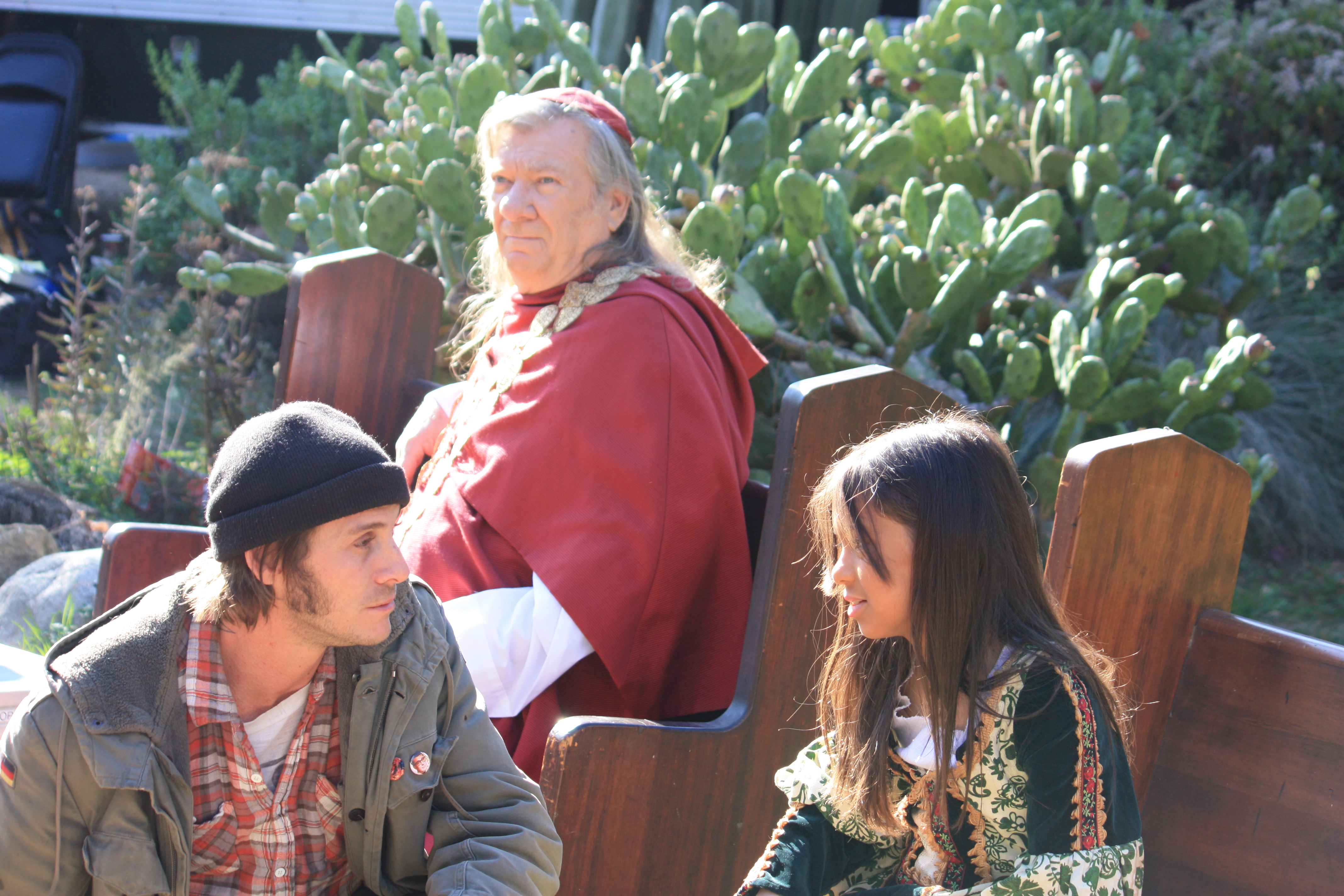Maile with Director Burke Roberts on set of the Exquisite Tenderness of Santa Rosa de Lima