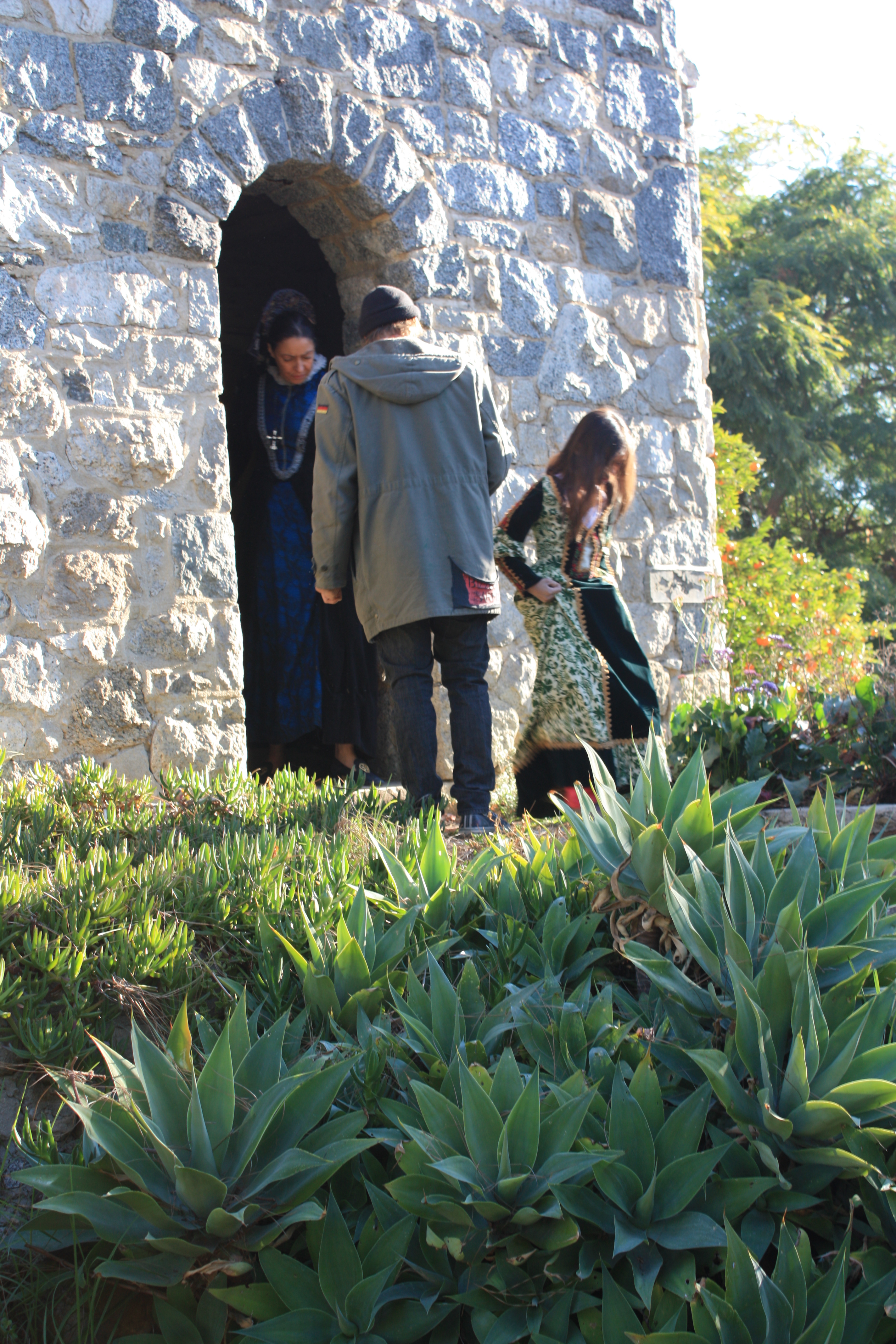 Maile on set of the Exquisite Tenderness of Santa Rosa de Lima