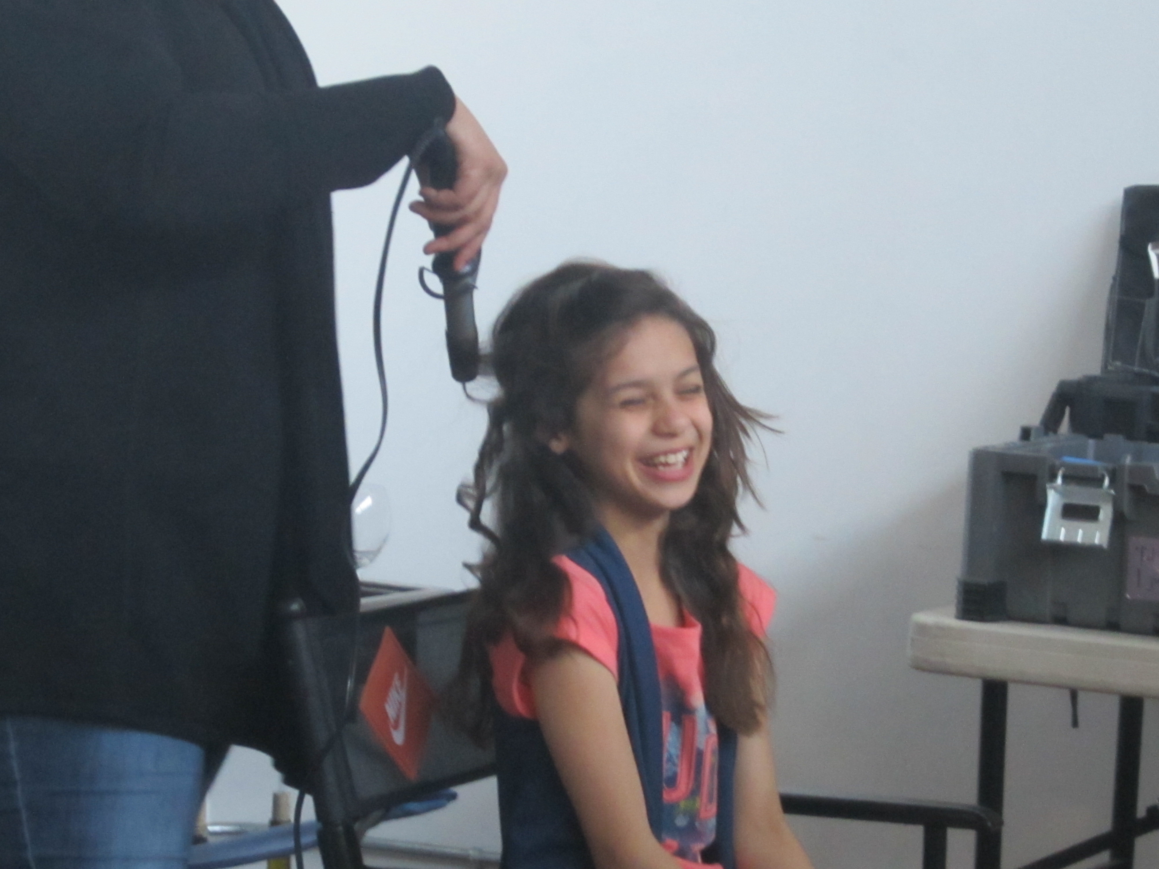 Maile on set of Written by a Kid 