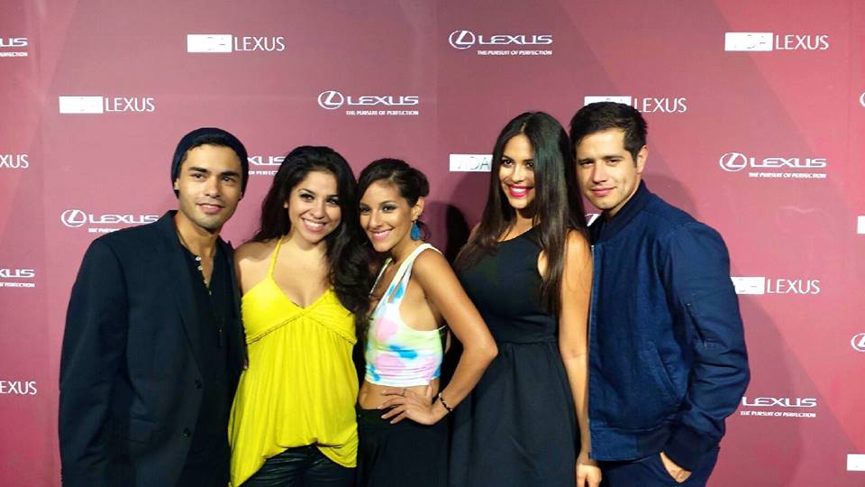 From the left, Gabriel Chavarria, Noemi Gonzalez, Tracy Perez, Janine Larina, Jorge Diaz pose at the Vida Lexus event.
