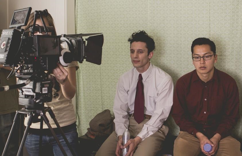 On the set of the film 'Jobless' with the director Joseph Aceves.