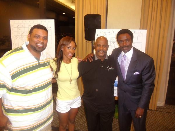 Laticia Marie, Jim Hill, and Andre Farr at the Jim Hill Los Angeles Urban League Celebrity Golf Classic 2012!