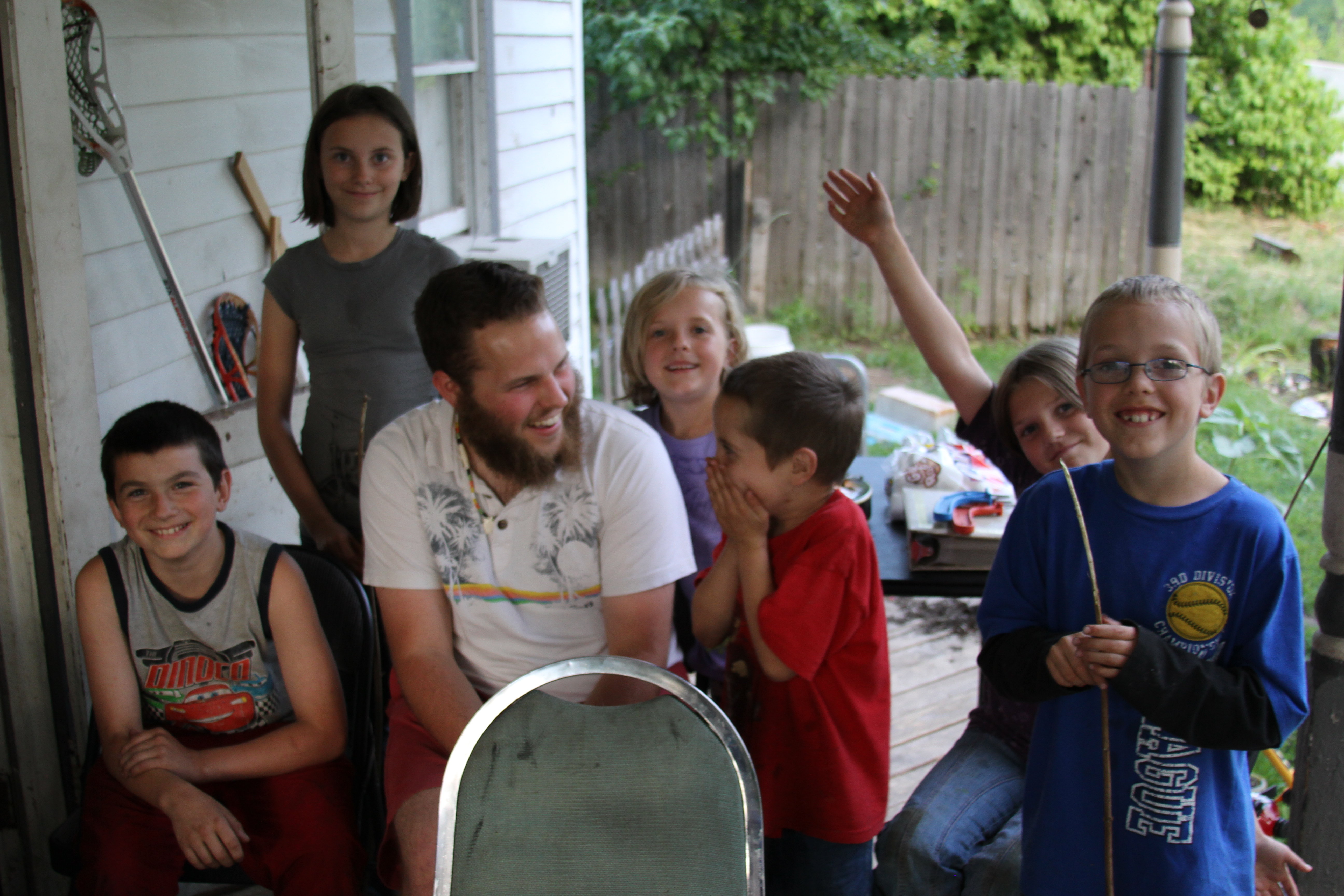 Greg and the kids in Bonners Ferry, ID.