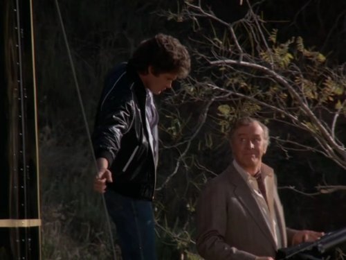 Still of David Hasselhoff and Edward Mulhare in Knight Rider (1982)