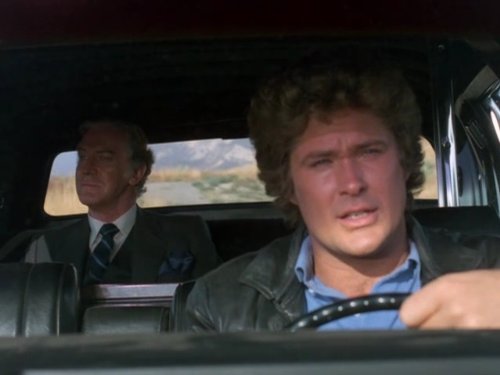Still of David Hasselhoff and Edward Mulhare in Knight Rider (1982)