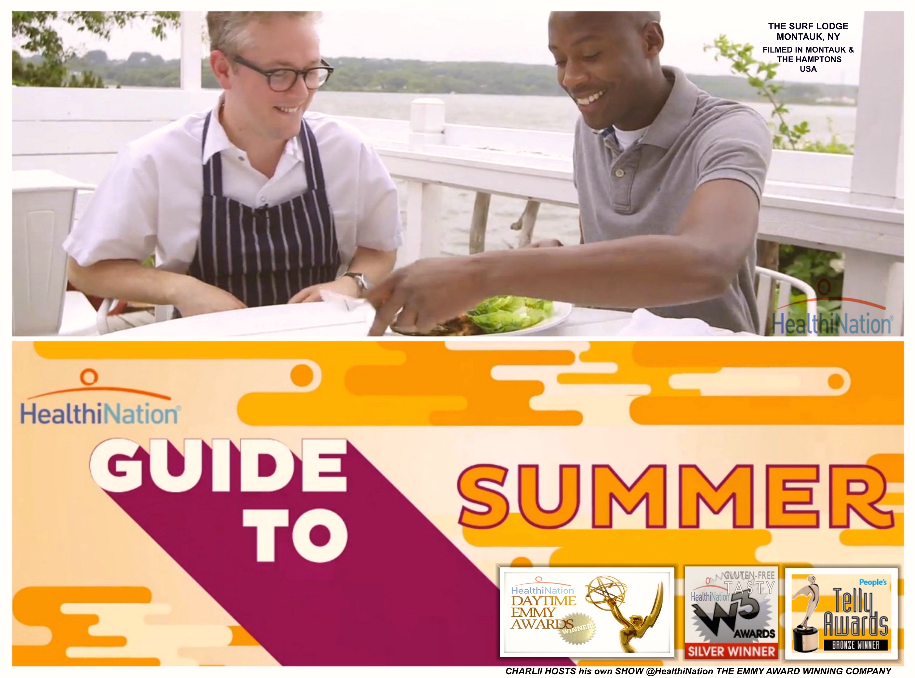 CHARLII HOST NEW SHOW @HealthiNation :Guide to Summer Coastal Dining @The Surf Lodge . *Filming in Montauk & The Hamptons, NY, USA (Episode 1) https://lnkd.in/biX3bAH 'HealthiNation' The Emmy Award Winning Company