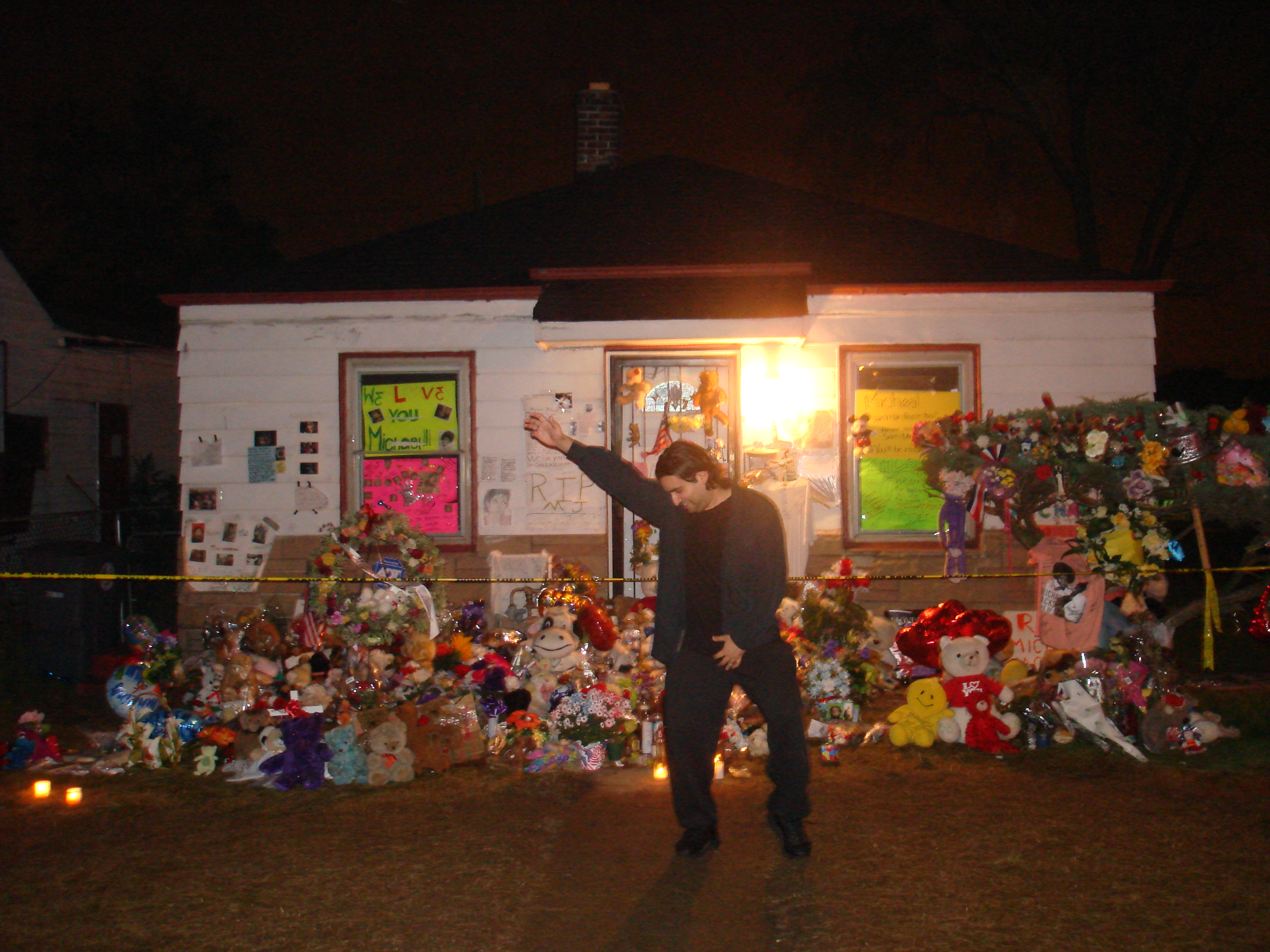 Ronnie Banerjee dancing at Michael Jackson's childhood home in Gary, Indiana