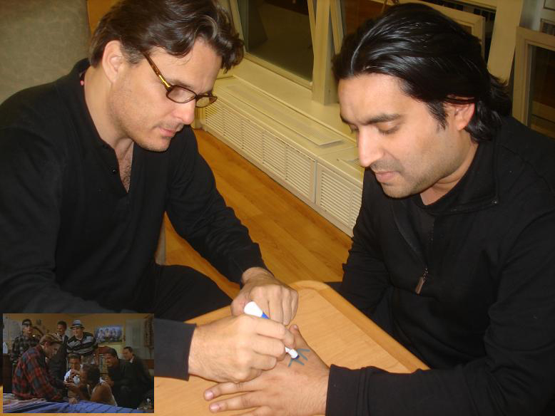 Ronnie Banerjee gets his VL placaso from Damian Chapa (Miklo from Blood In, Blood Out)