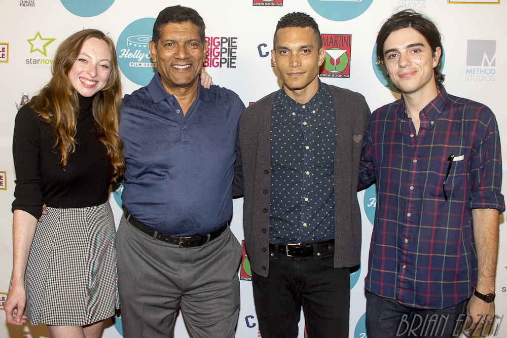 Los Angeles premiere of The Cyclist at the HollyShorts Film Festival. L-R: Jessica Garrison, Galo LeBron, Riccardo LeBron, Morgan Krantz