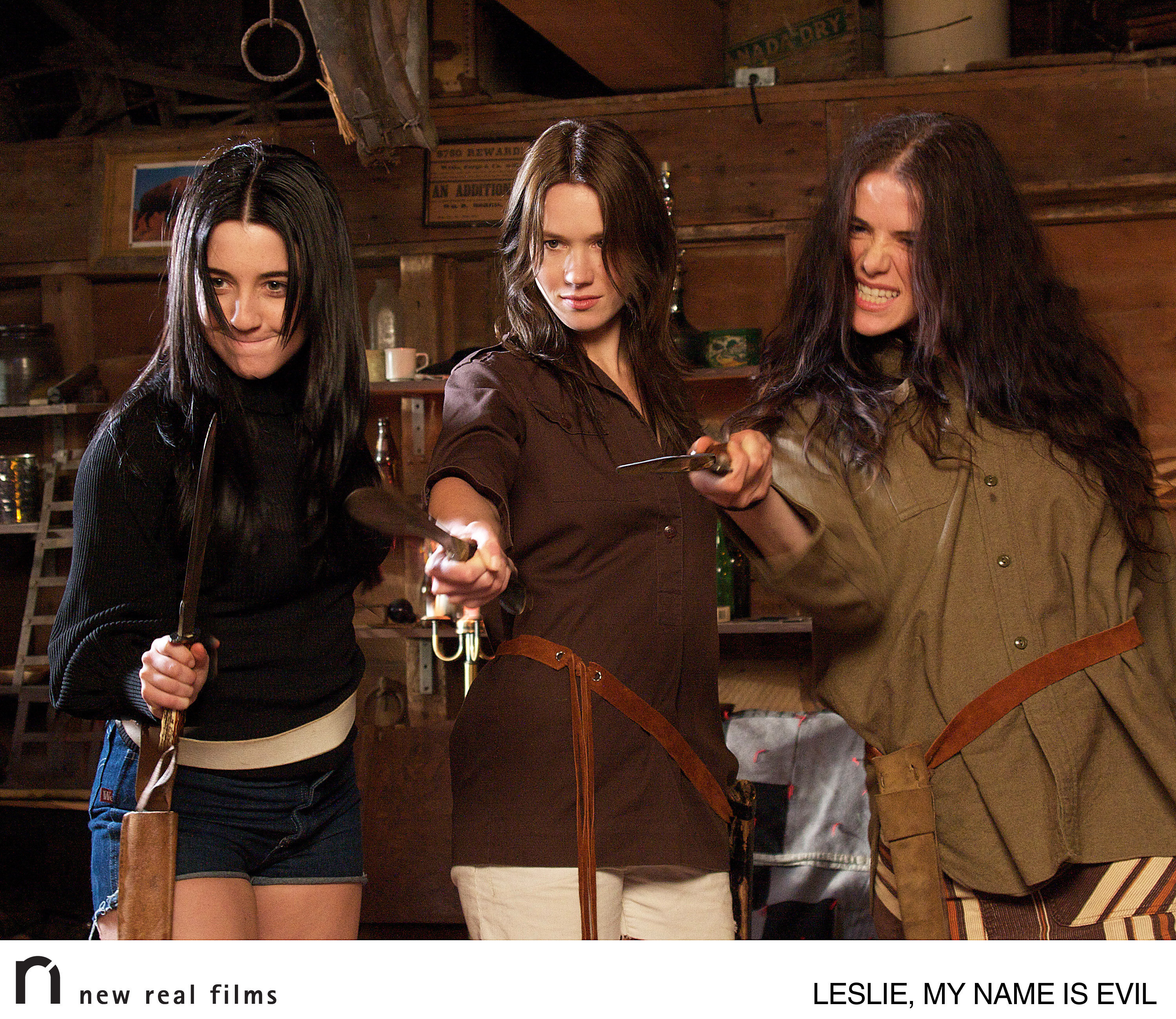 Kaniehtiio Horn, Kristen Hager and Anjelica Scannura in Leslie, My Name Is Evil (2009)