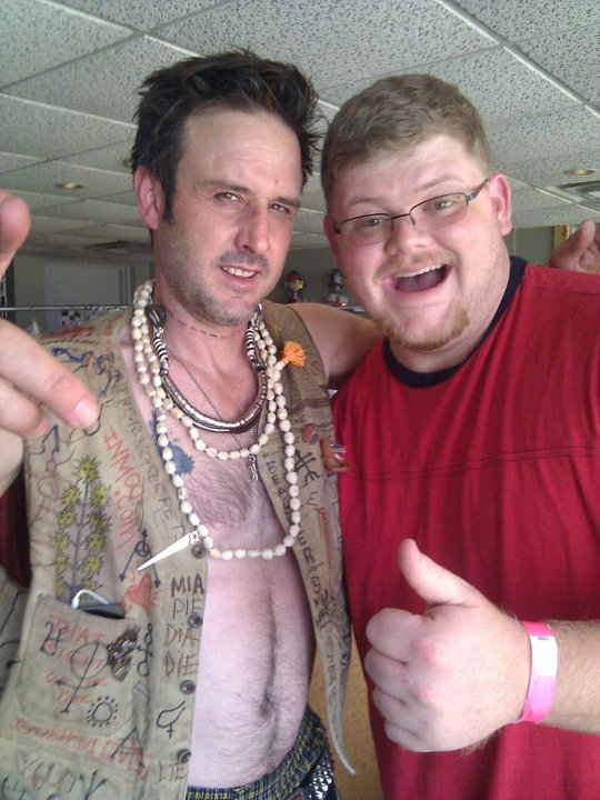 David Arquette and Ron Ogden on the set of The Legend of Hallowdega