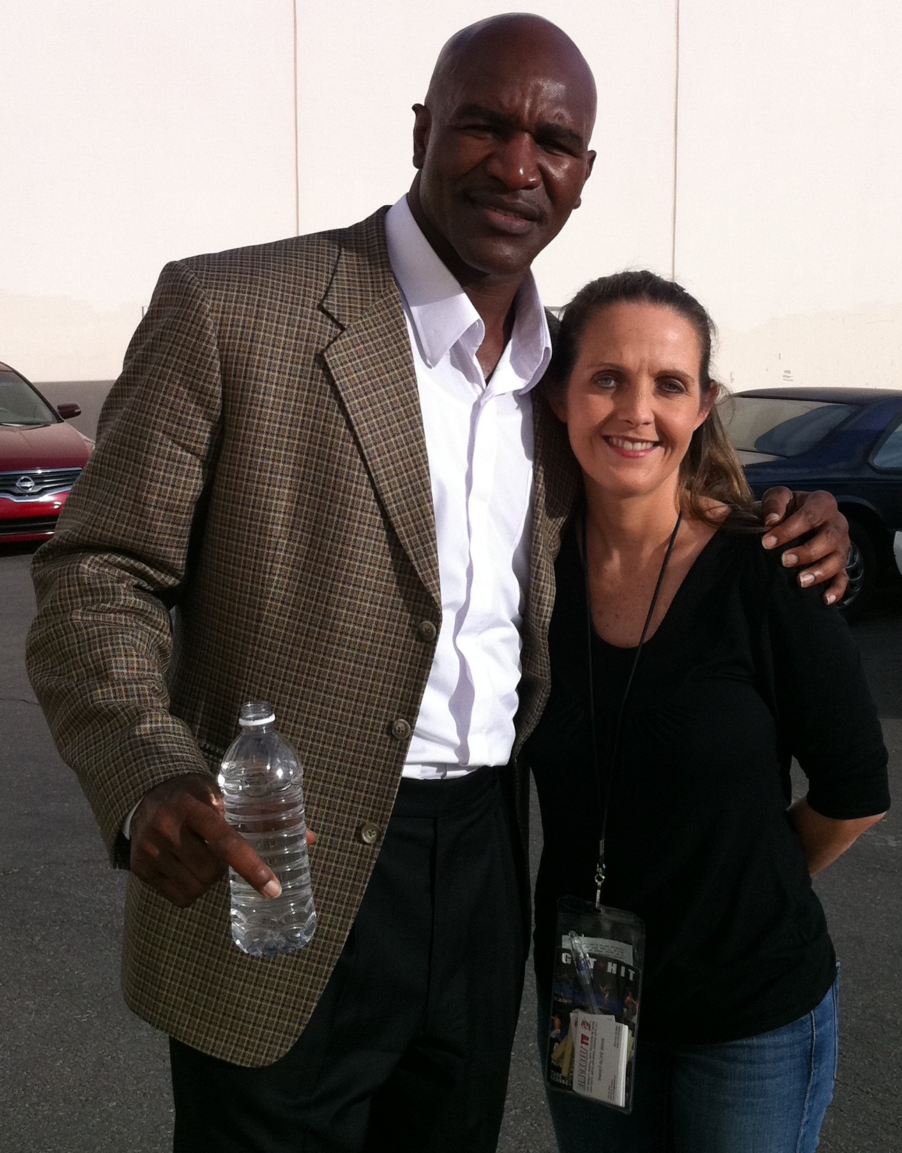 After booking, producing, shooting the show...Me and the boxing champ-Evander Holyfield!