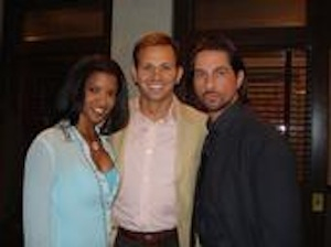 Travis on set with former cast mates, Michael Easton and Renee Goldsberry, One life to Live