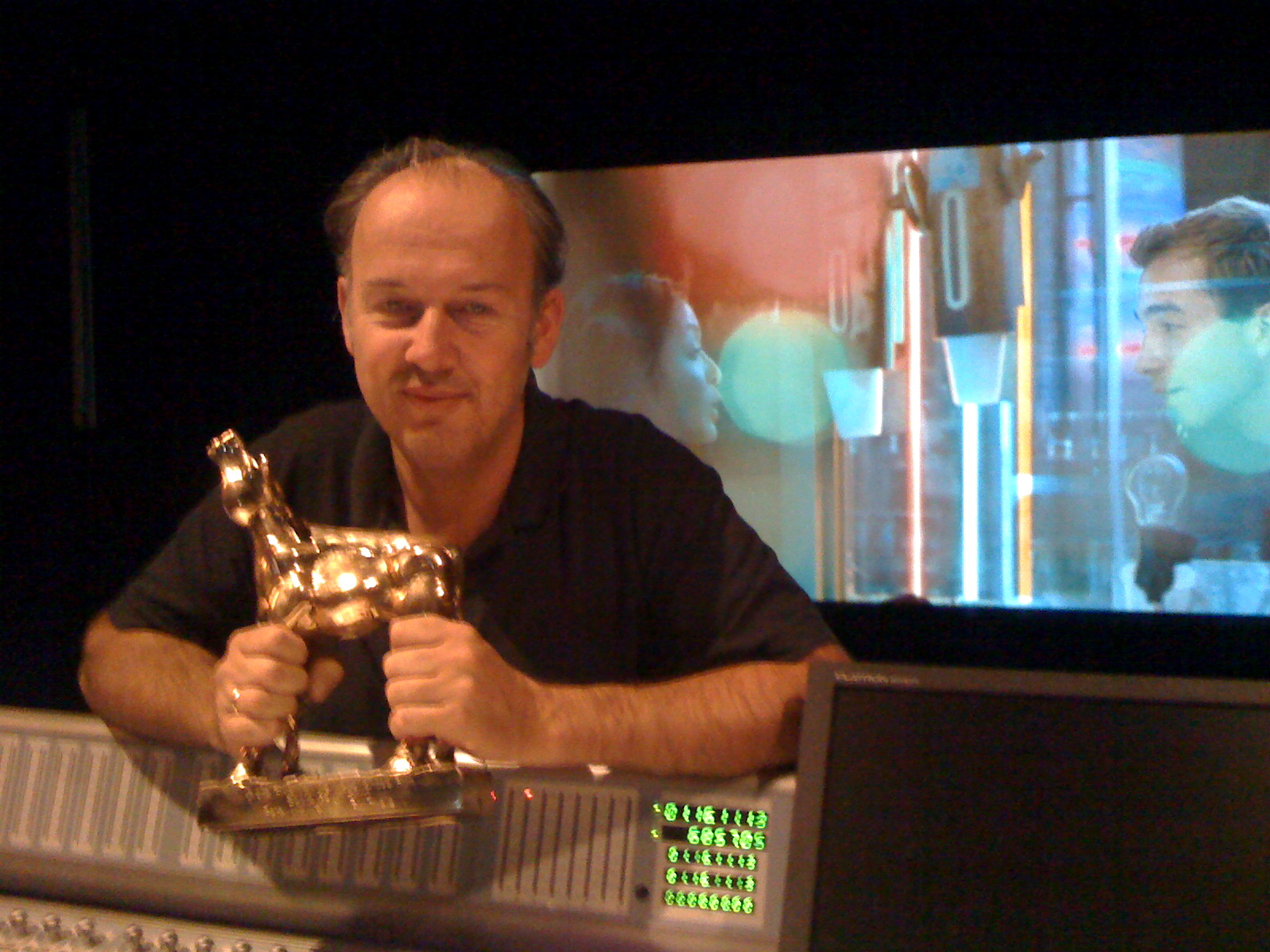 Peter Warnier with his golden calf best sound 2010 for RU There