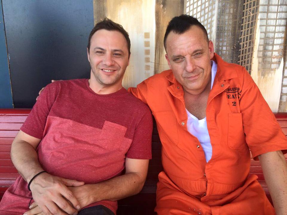 with Tom Sizemore on the set of Halloweed.