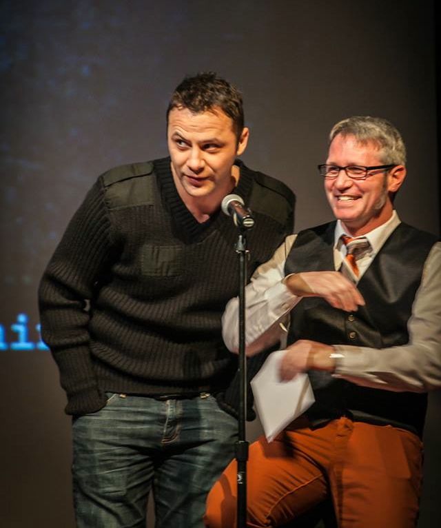 On stage with David Bradburn at the screening of The Night Before the Morning After