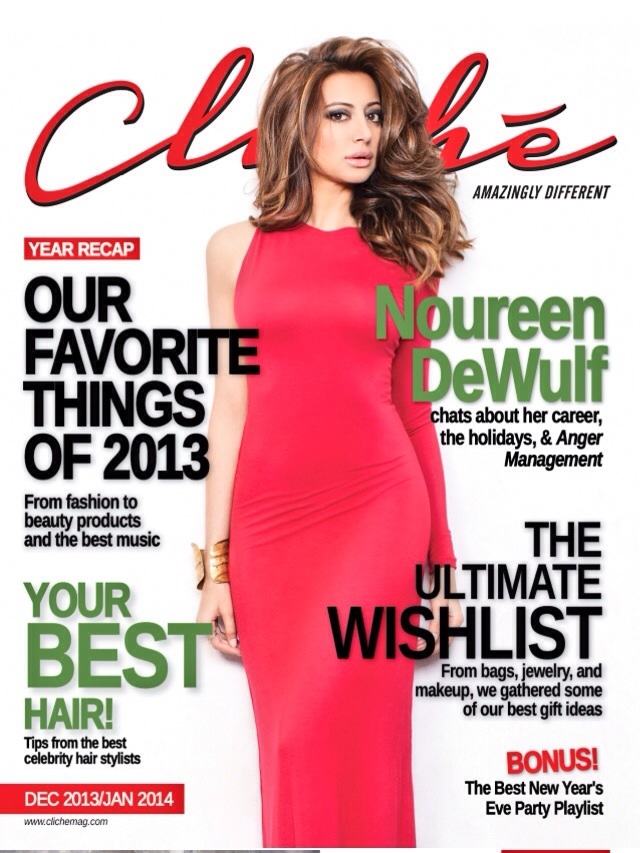 Noureen DeWulf on the January 2014 cover of Cliche Magazine