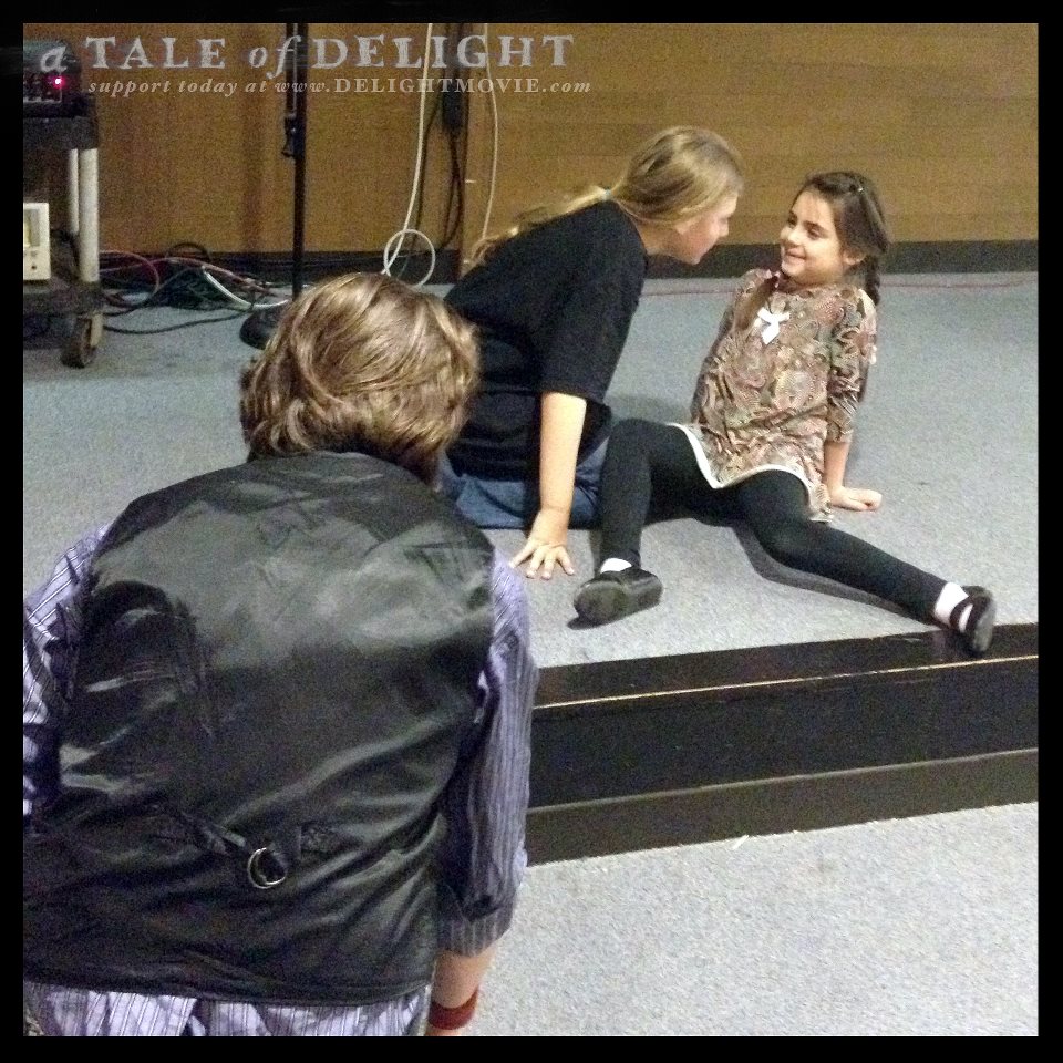 On the set of A Tale of Delight with Amanda Vasconcellos and Jade Chapin