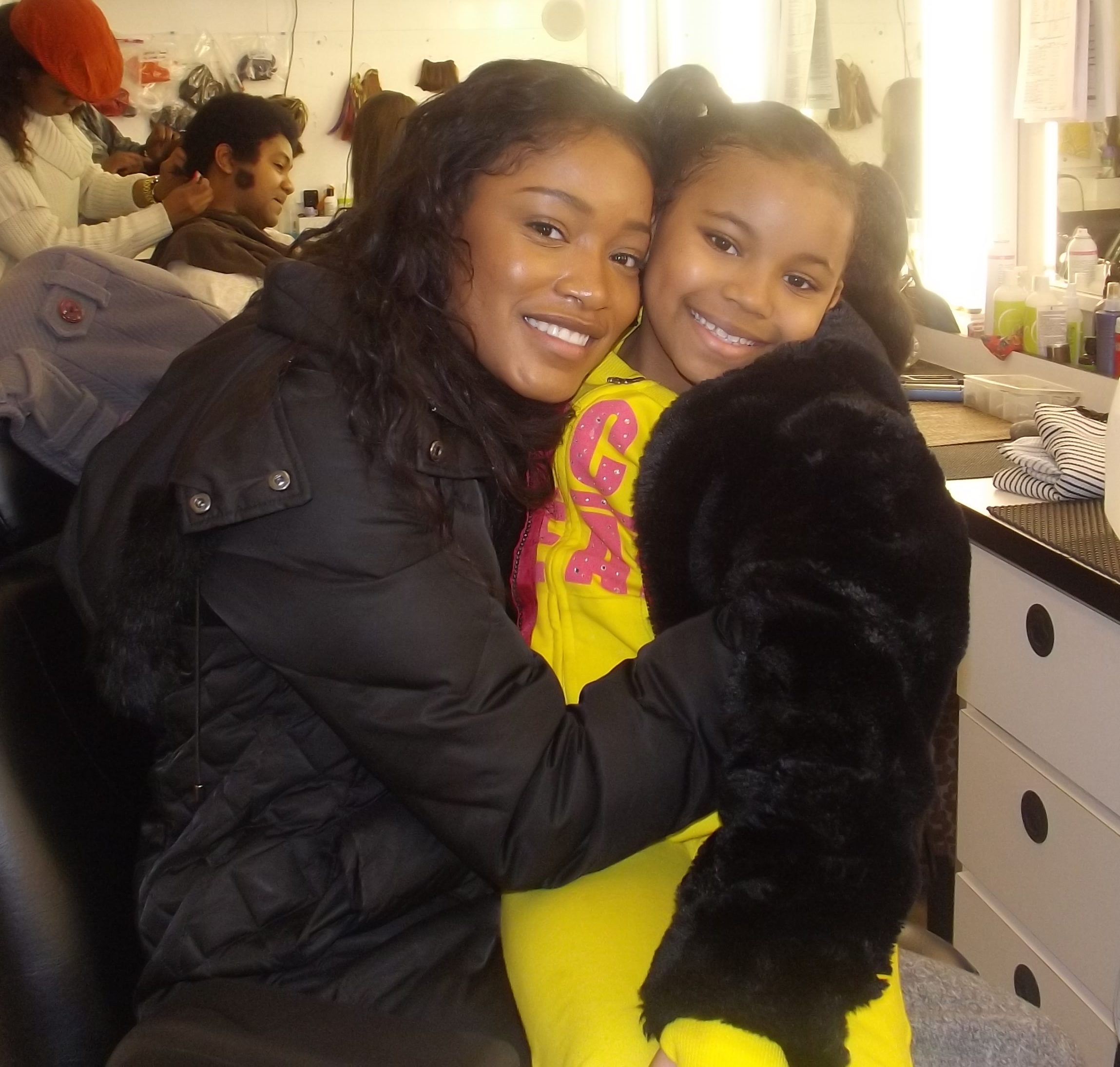 Ariana Neal and Keke Palmer on the TLC movie set