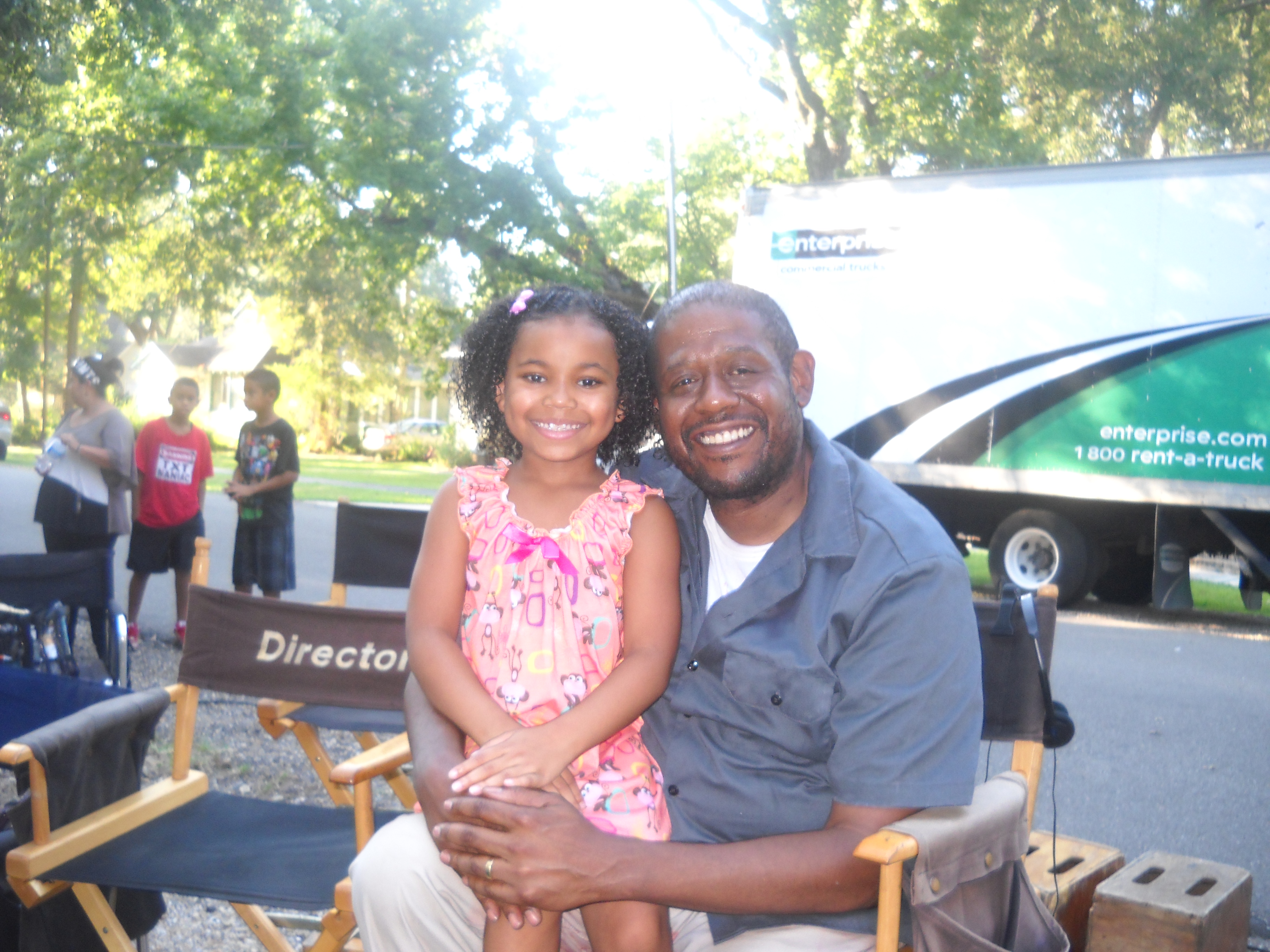 Ariana Neal & Forest Whitaker on the set of 'Vipaka' directed by Phillipe Caland.