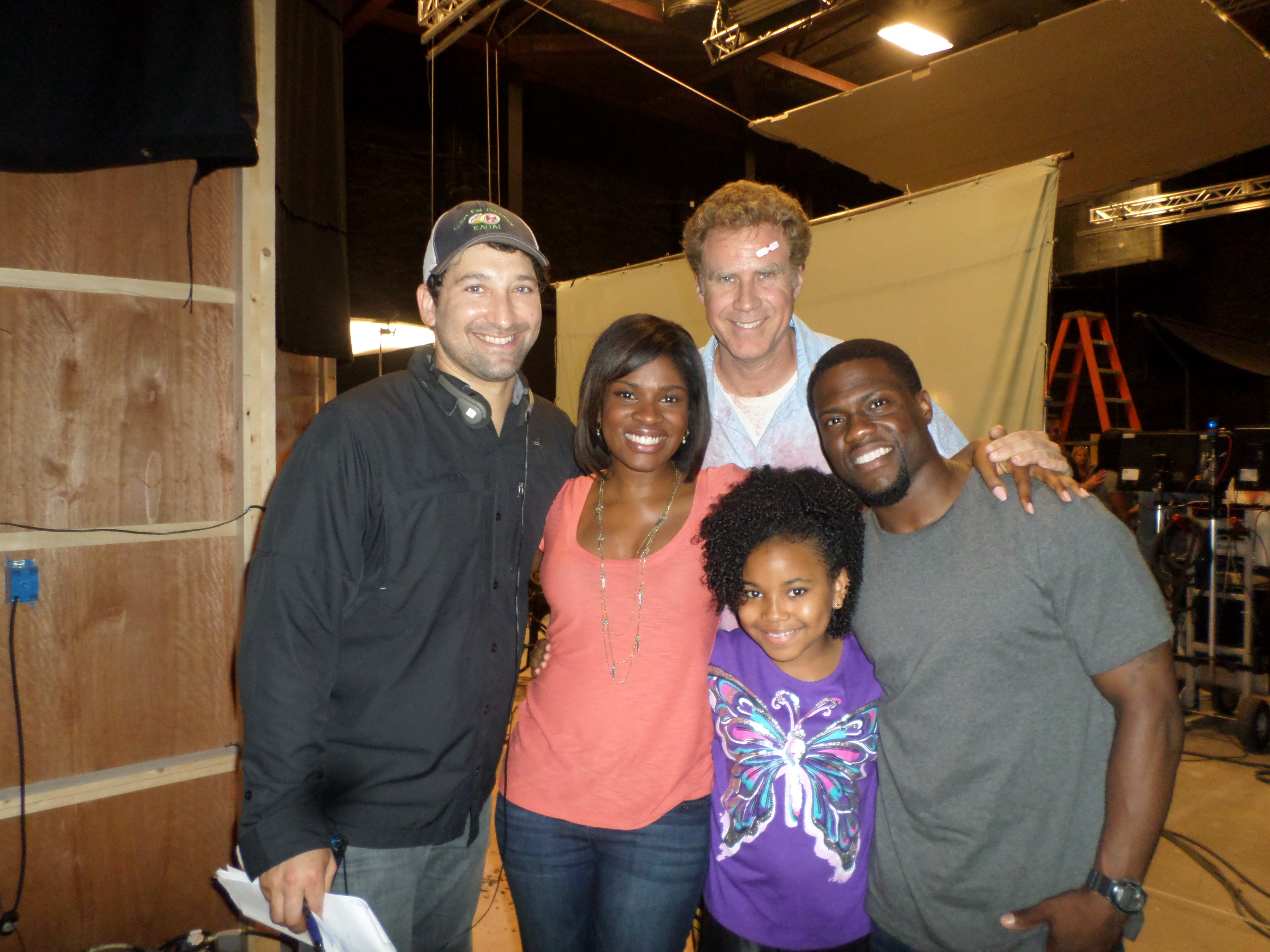 Ariana pictured with director Etan Cohen, Will Ferrell, Edwina Findley and Kevin Hart