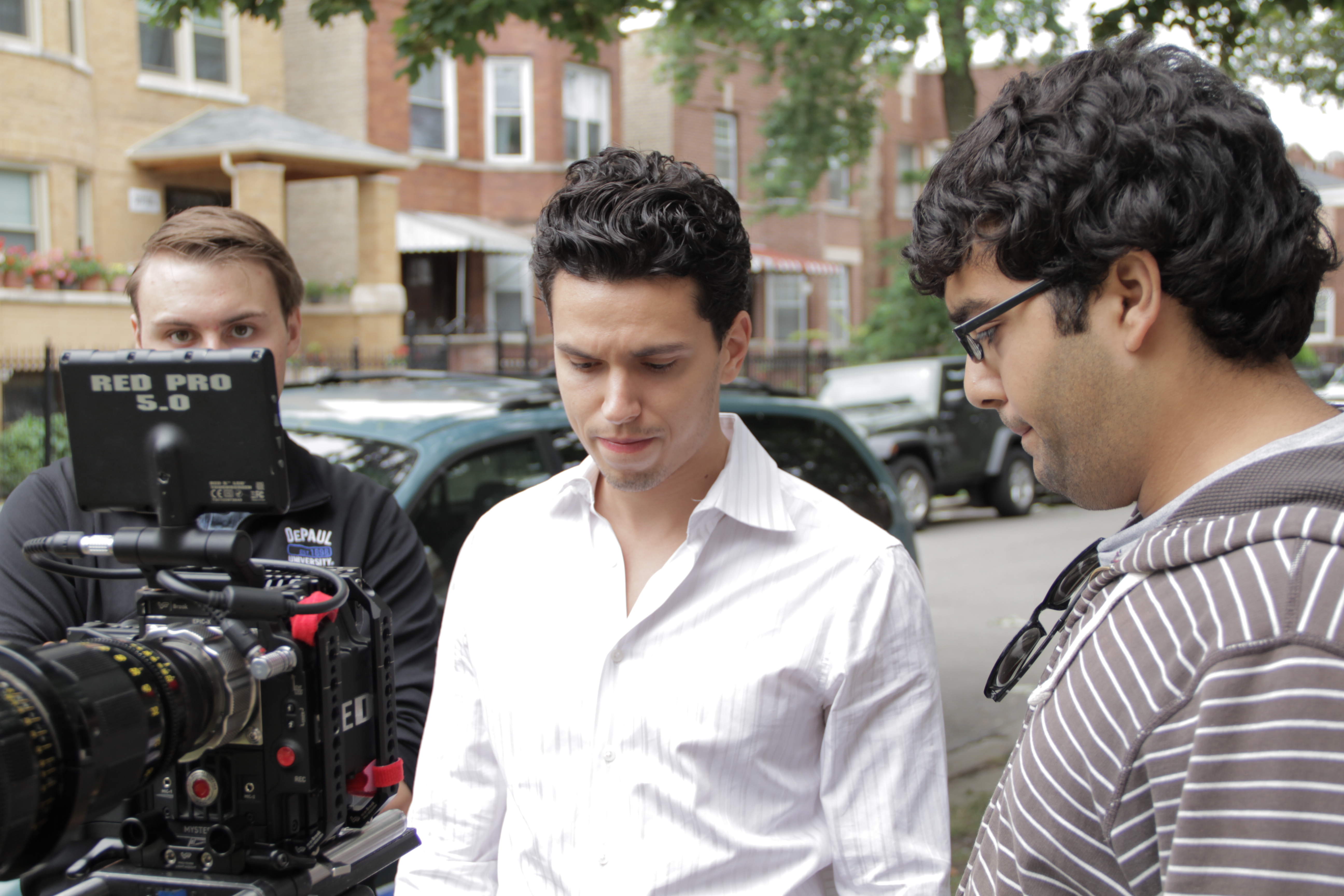 Adem Suljic, Eddie Avinashi, and Nicholas Labell on the set of Why It Burned (2013)