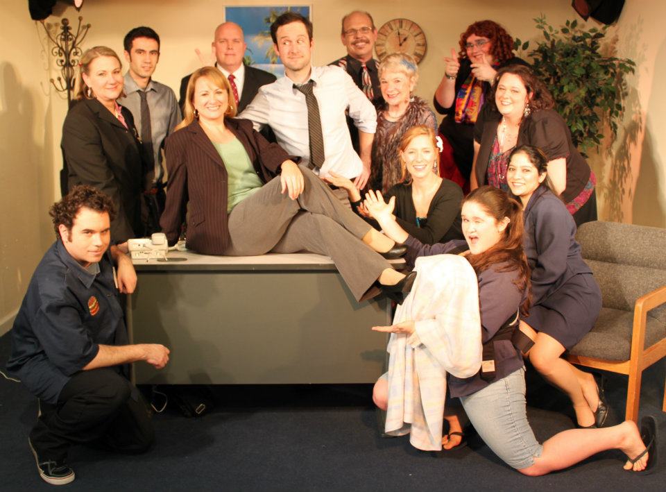 Matthew Donaldson, as GARY, with the entire cast of 