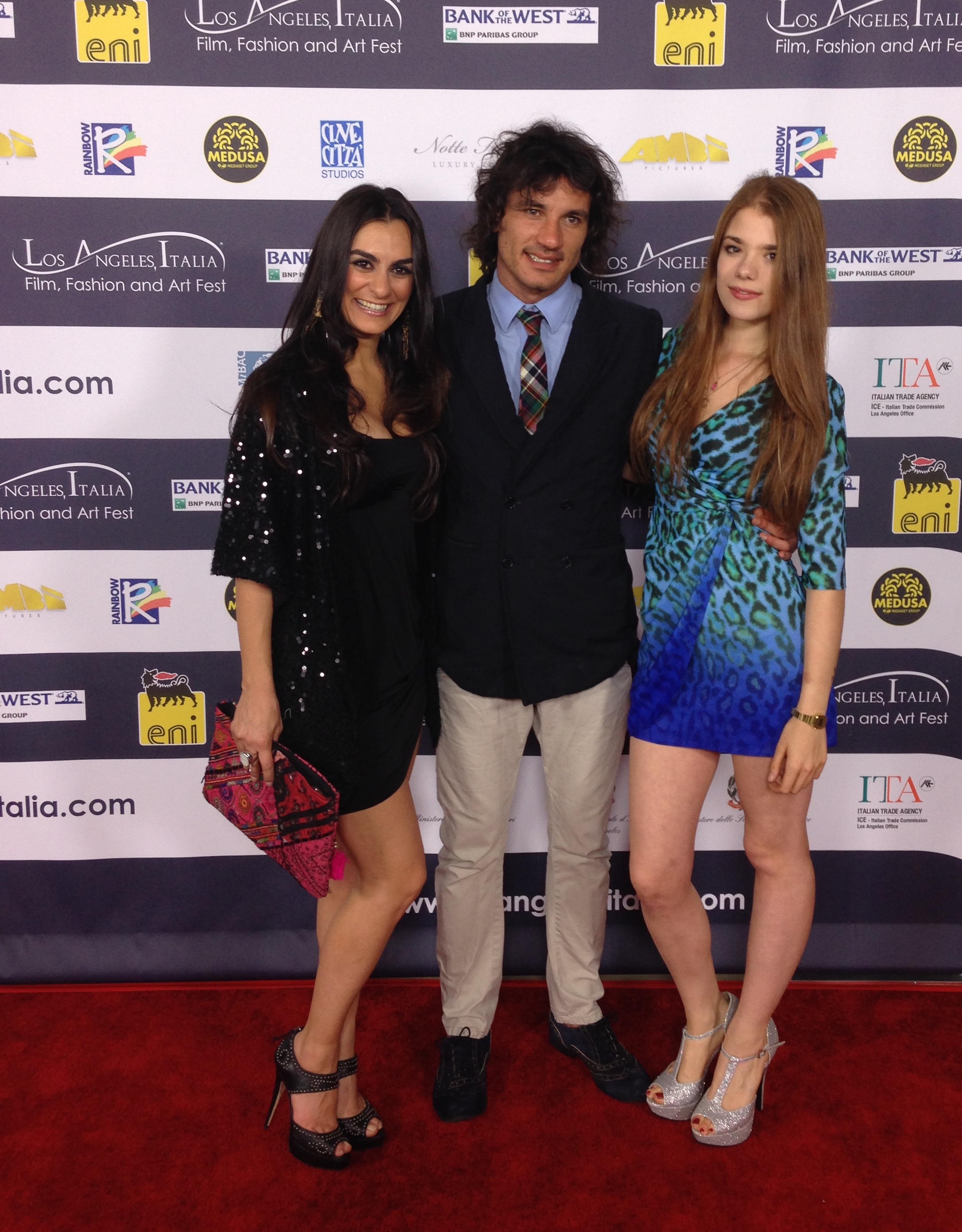 Christine Uhebe, Giuseppe Schillaci, Zoe Welsch on Red Carpet at Los Angeles - Italia Film, fashion and Art Fest (2013)