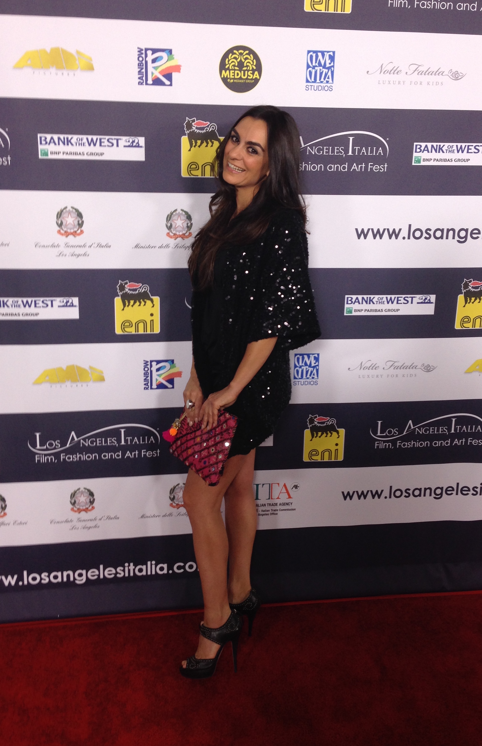 Christine Uhebe on the Red Carpet at Los Angeles - Italia Film, Fashion and Art Festival (2013)