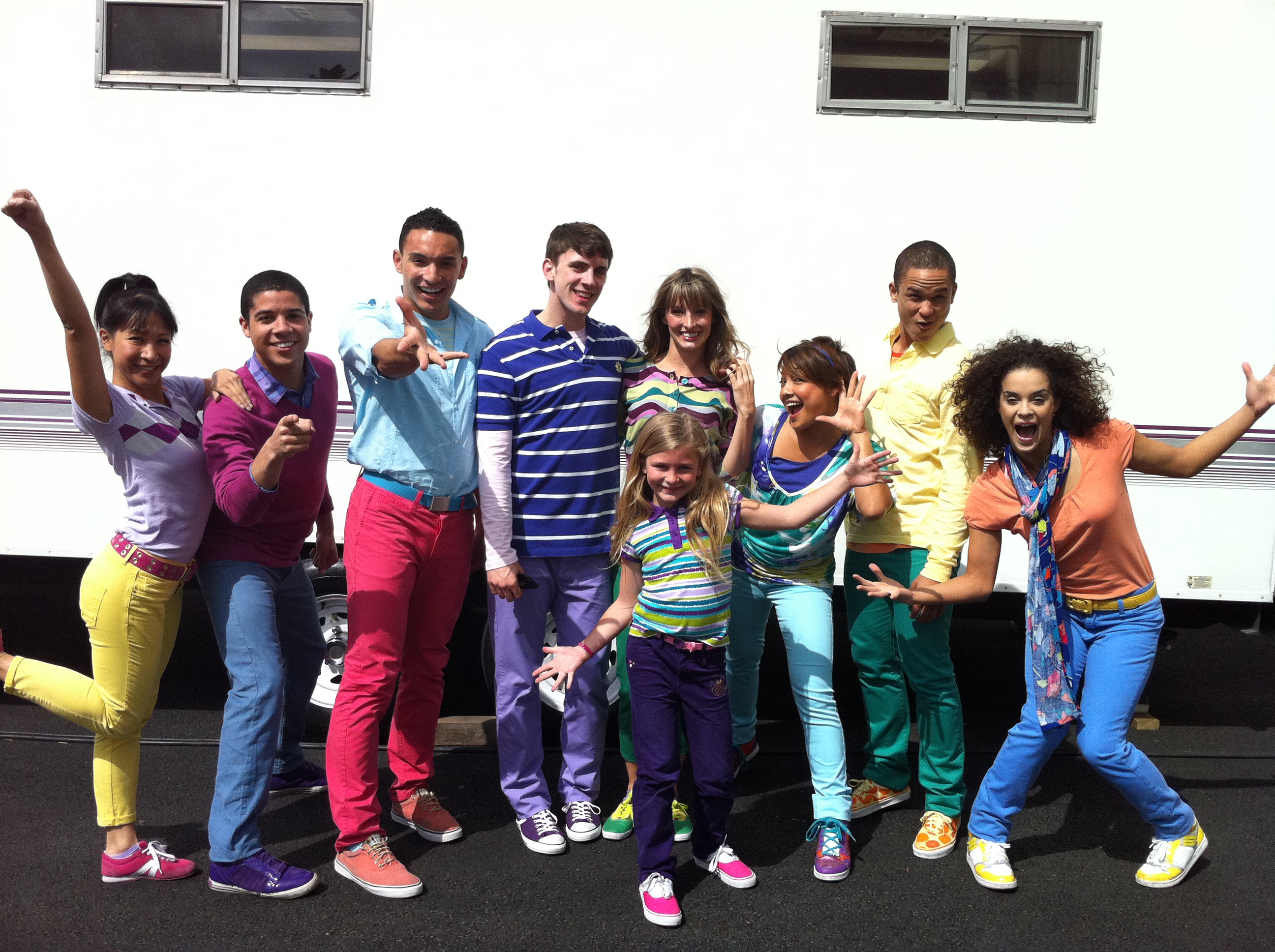 On the set of Fresh Beat Band--with fellow dancers and friends!