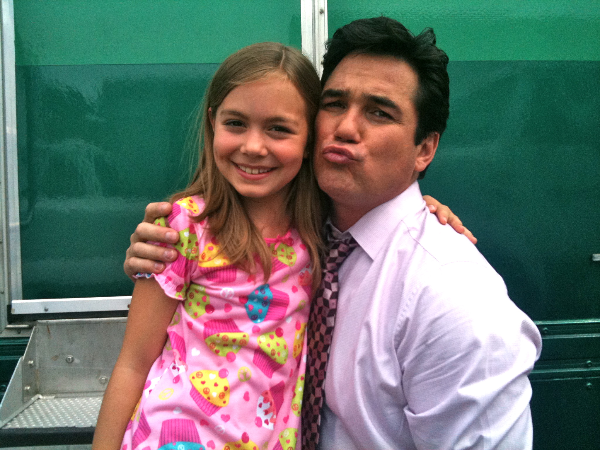 With Dean Cain on the set of A Case for Christmas (2011).