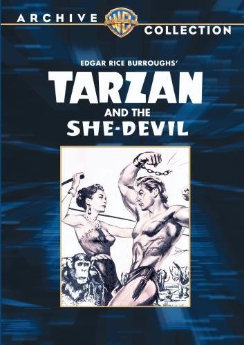 Lex Barker and Monique van Vooren in Tarzan and the She-Devil (1953)