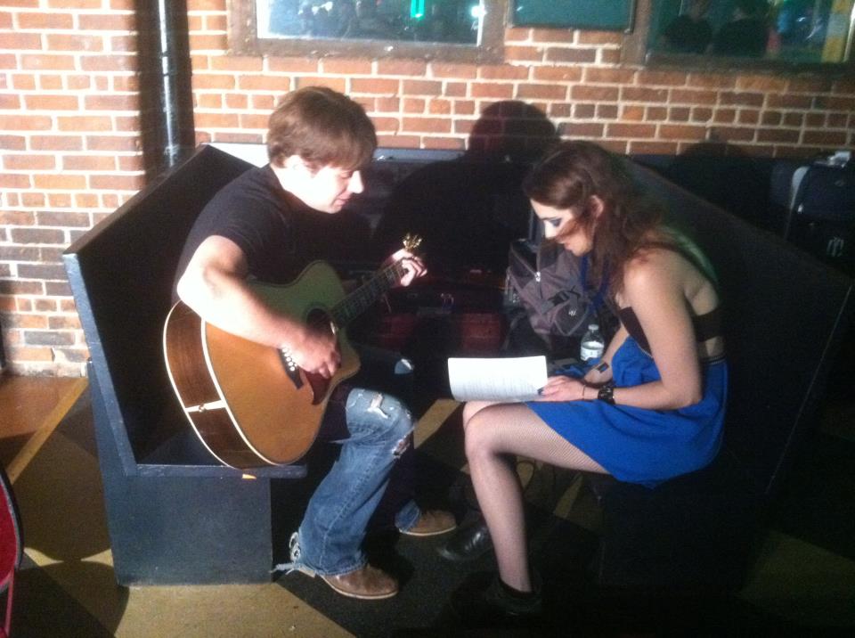 Rehearsing with Jarad Finck on set of 
