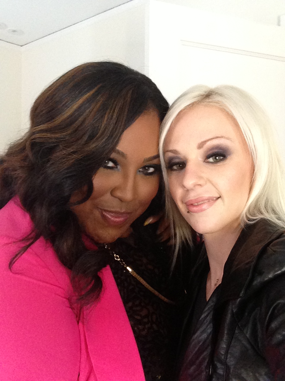 Whitney Whatley (Style Network) and Tanisha from the Oxygen Network at the Hasbro commercial set
