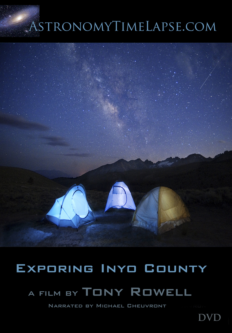 Exploring Inyo County DVD cover a film created for Inyo County Tourism by award-winning astrophotographer Tony Rowell