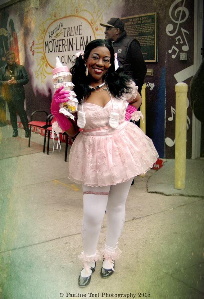 Satin's Baby Dolls... Parading out of Kermit's Treme Mother-In-Law Lounge Mari Gras Day...Fat Tuesday