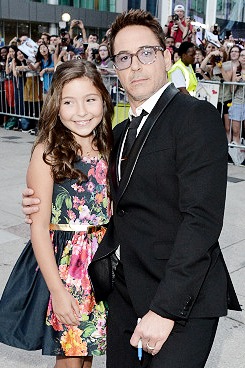 Emma Tremblay and Robert Downey Jr. at the TIFF premiere of The Judge