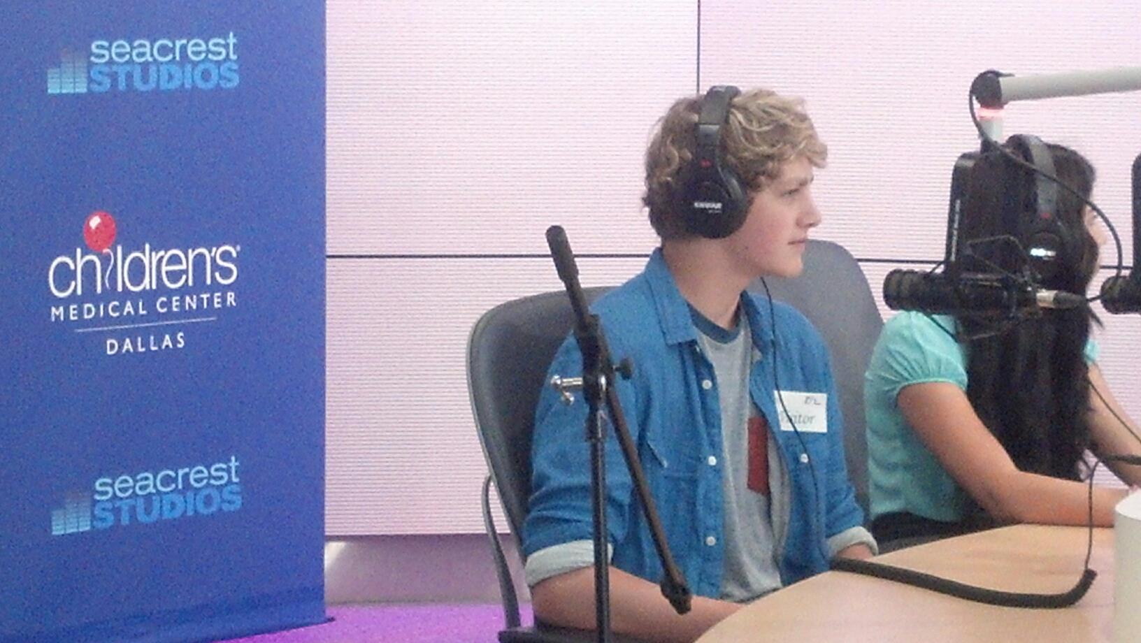Steffan Argus recording a live radio show at the the Ryan Seacrest Foundation Studios!