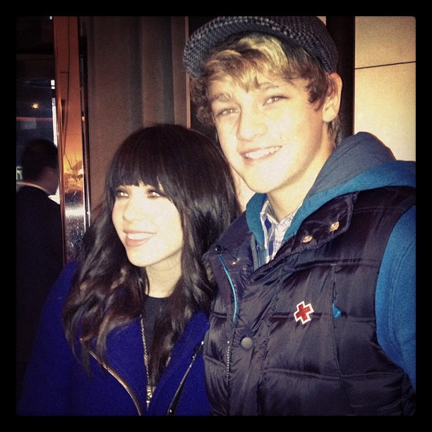 Steffan Argus and Carly Rae Jepsen after their performances in NYC