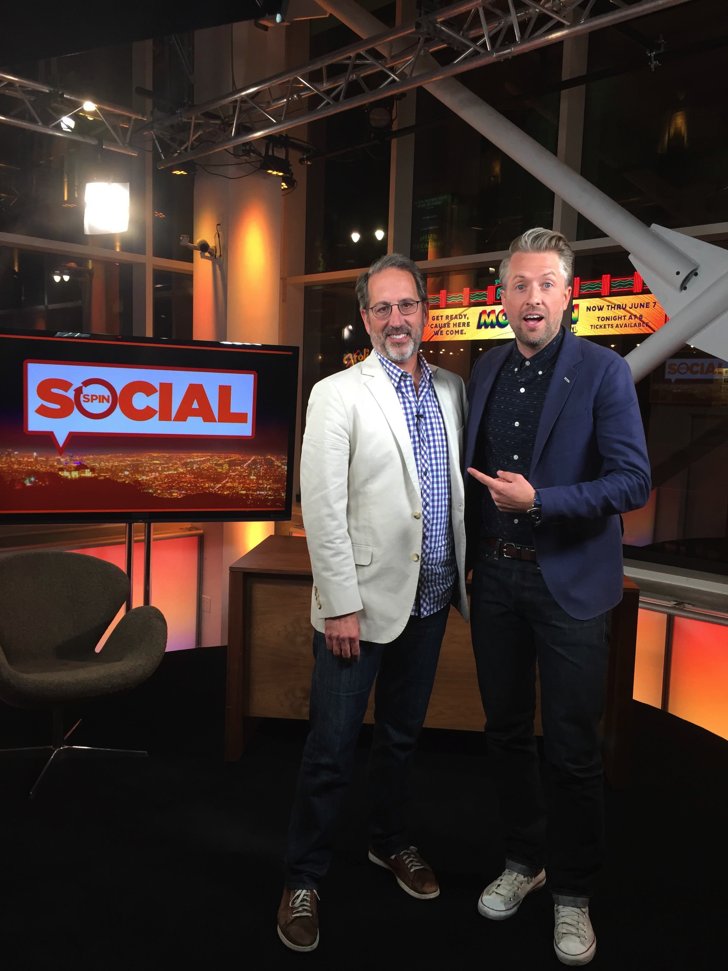 Jay Famiglietti and Jonathan Hyla after taping The Social Spin in LA, May 28, 2015