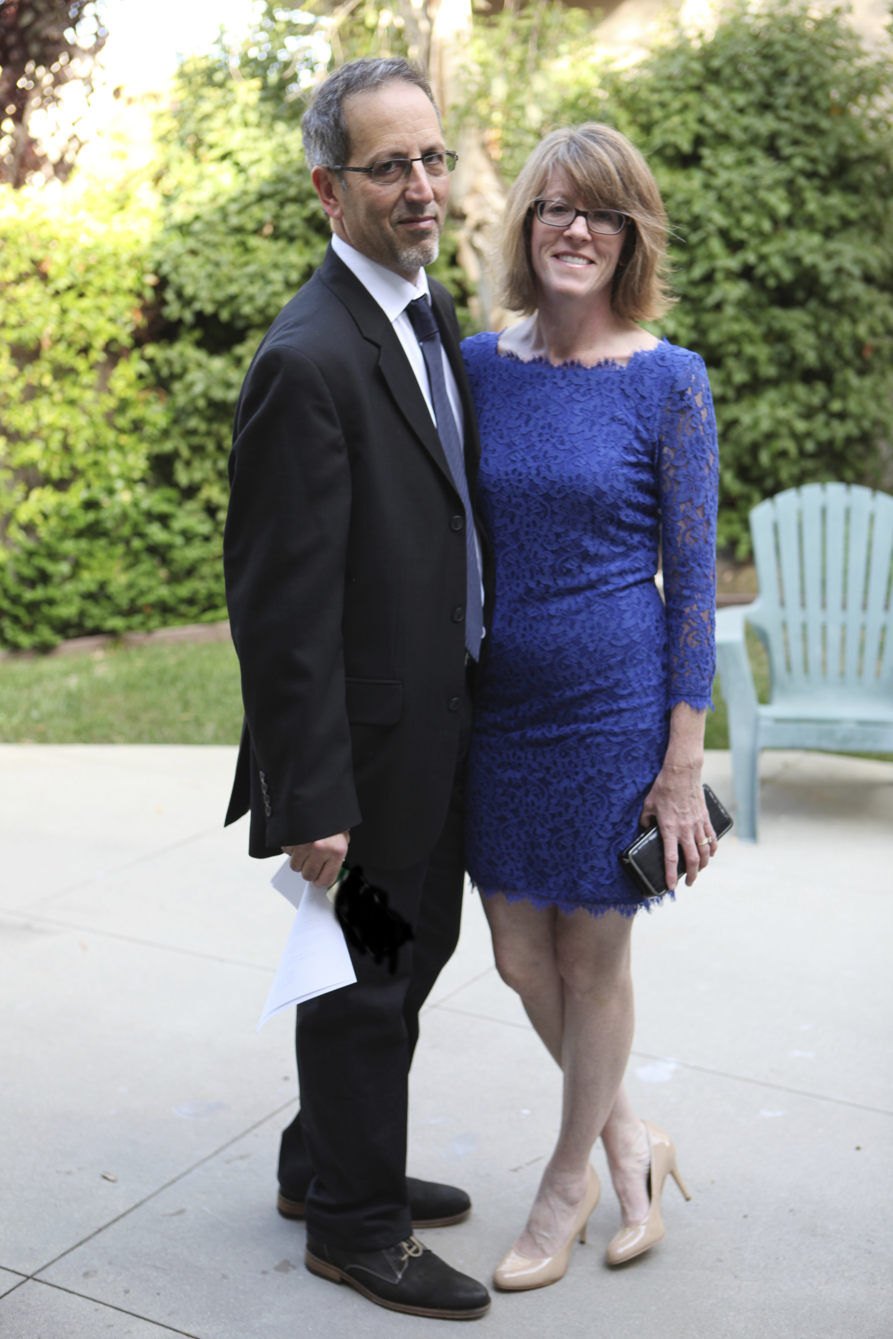 Jay Famiglietti and wife Catherine before Environmental Media Awards, September, 2012.