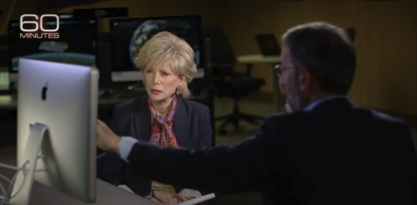 Jay Famiglietti and Lesley Stahl on 60 Minutes, November 16, 2014