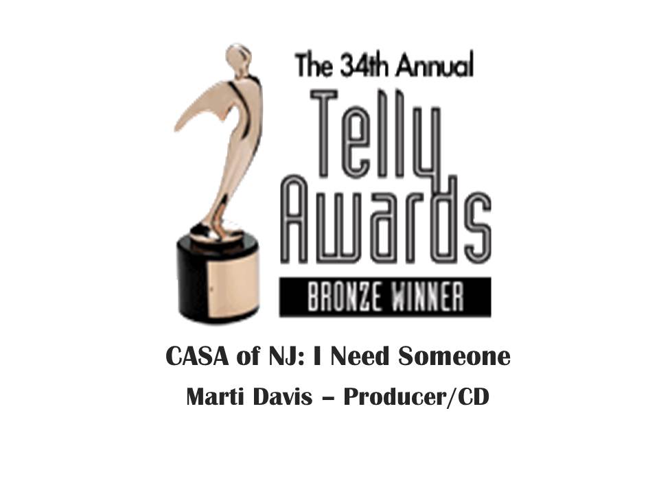 Telly Award Winner for CASA of NJ: I Need Someone Marti Davis - Producer/Casting Director