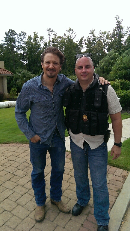 Jeremy Renner and David on the set of 
