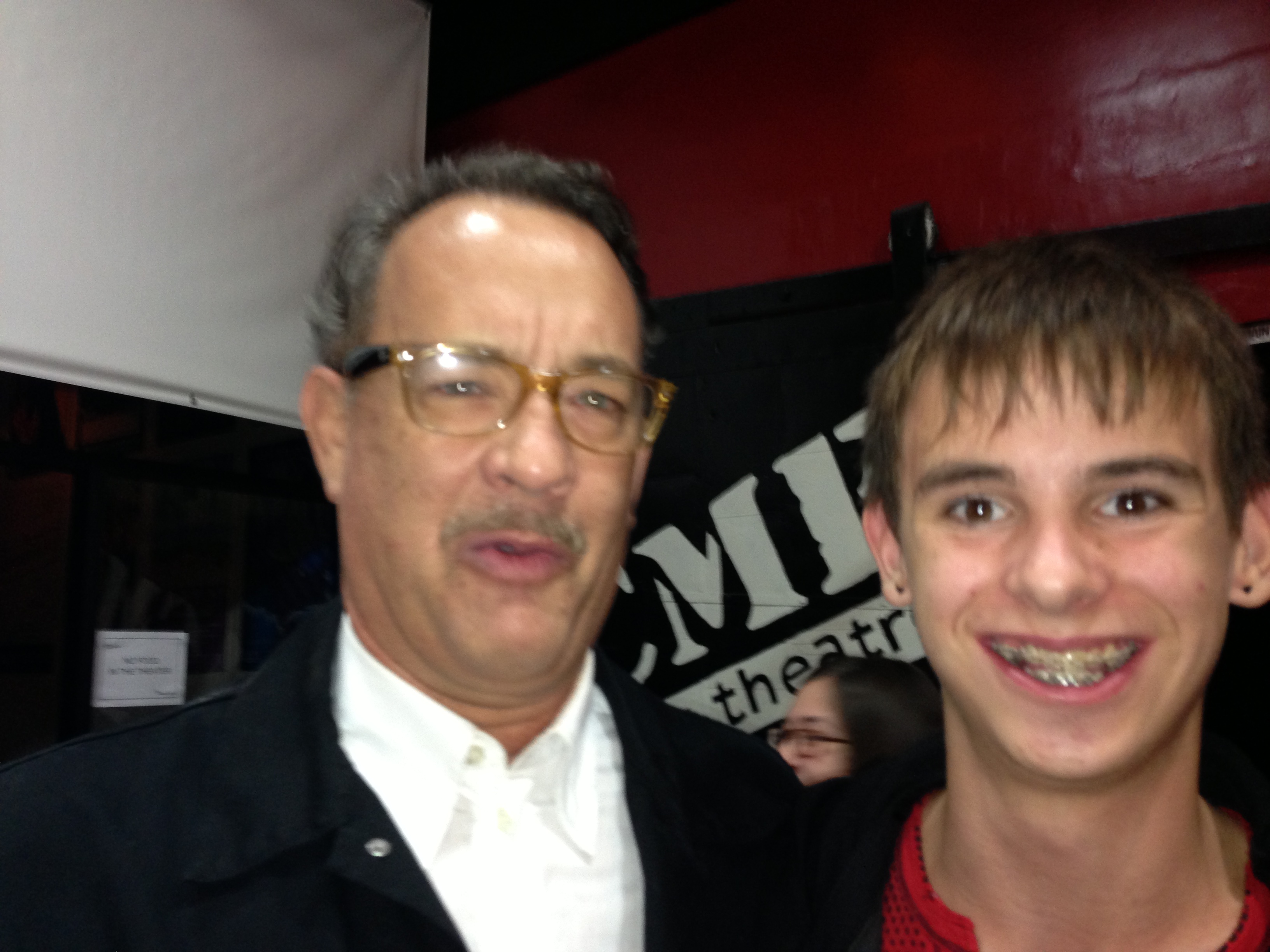 Brendon at Acme Theater with Tom Hanks