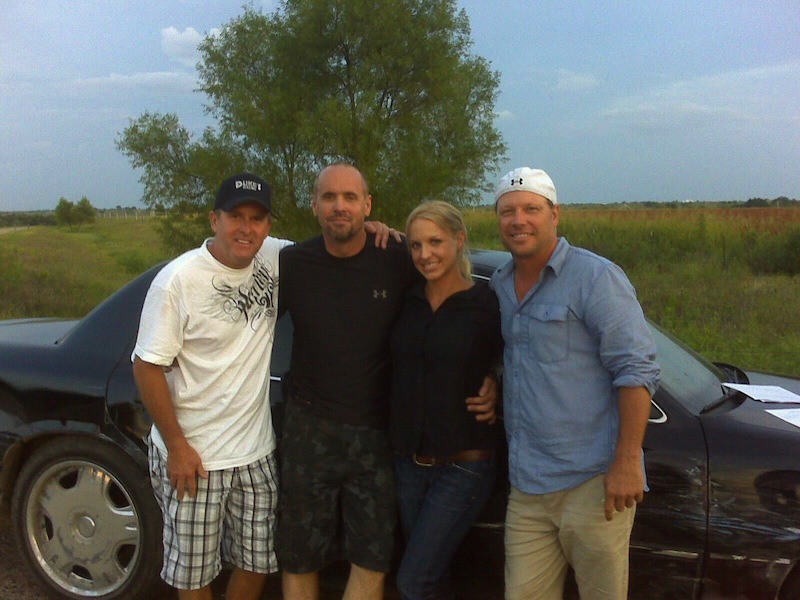 Still of Erin Marie Garrett with Eric Norris and Garry A. Brown on the set of Chase.
